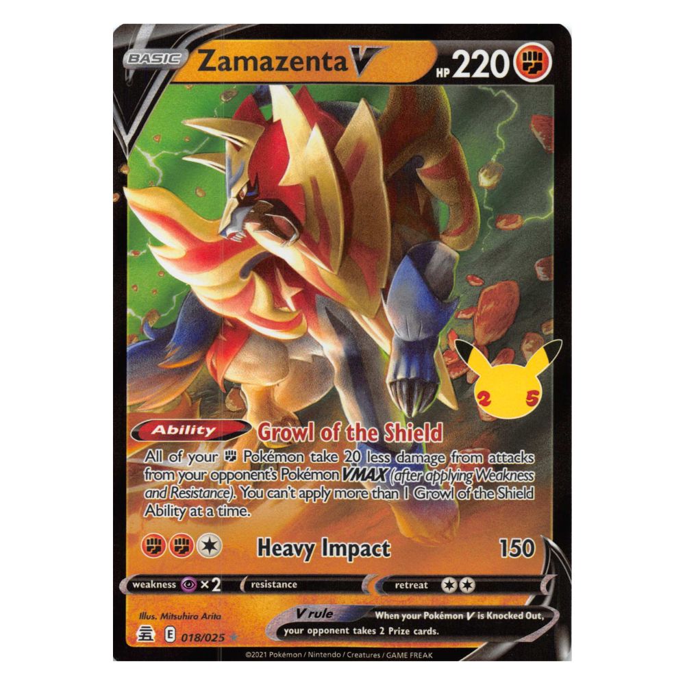 Zamazenta V - 018/025 - Celebrations Single Holofoil