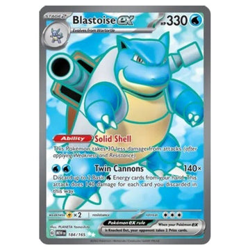 Blastoise ex - 184/165 - 151 - Single