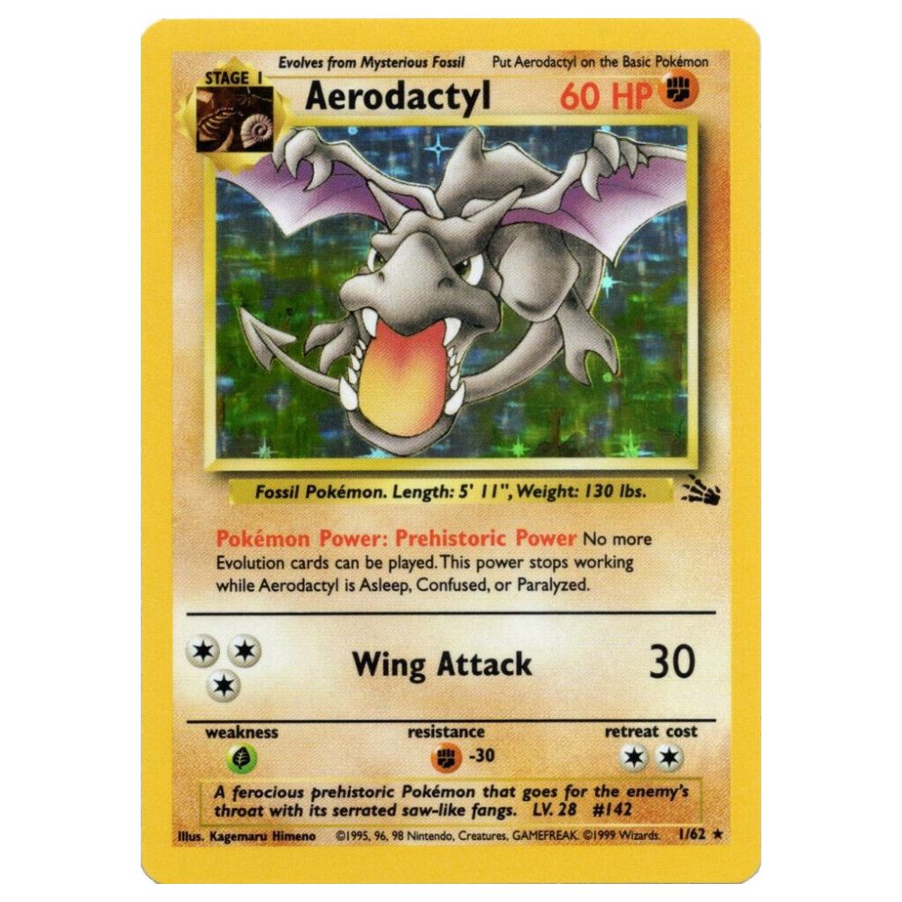 Aerodactyl - 1/62 - Fossil Unlimited Holofoil- Single