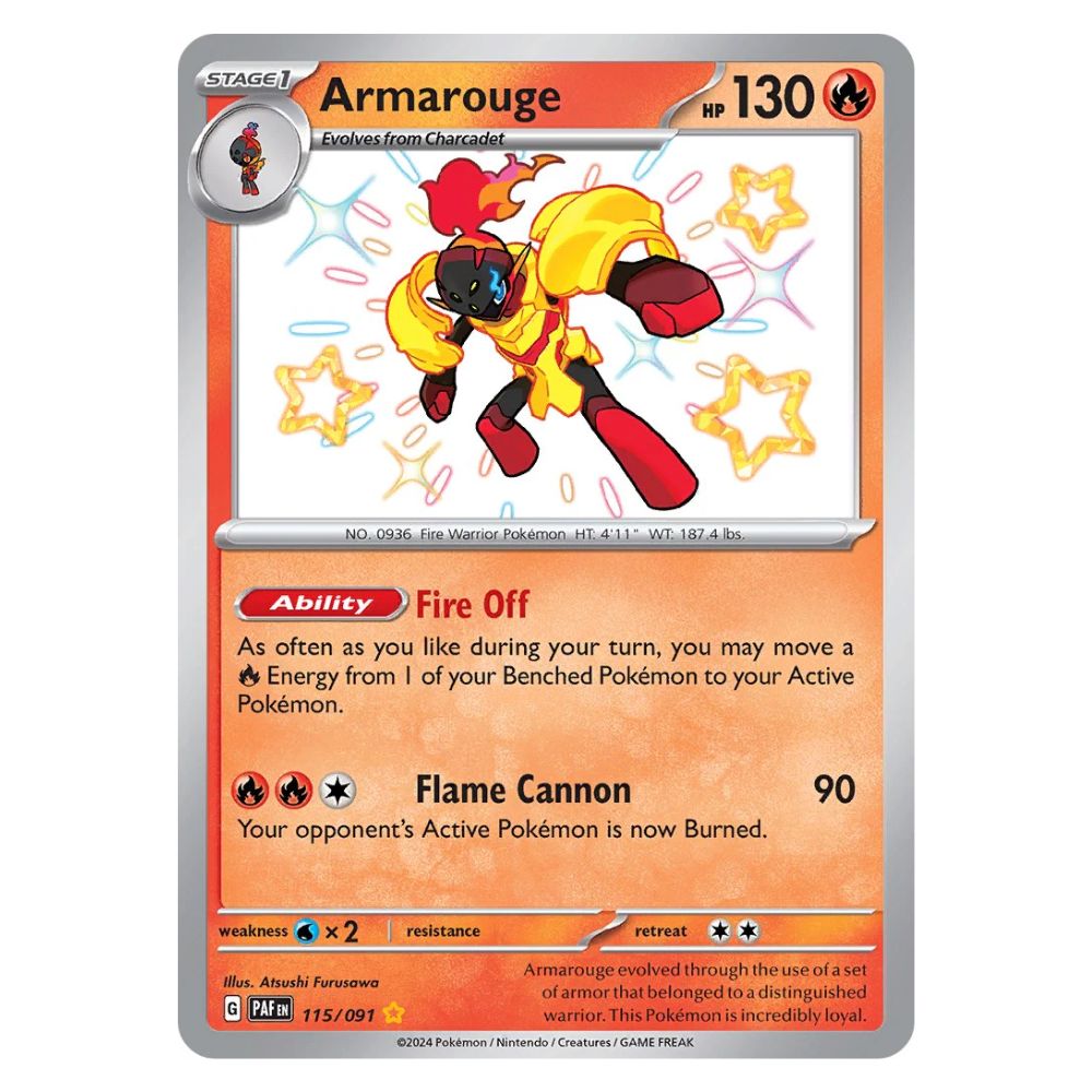 Armarouge - 115/091 - Paldean Fates Single Holofoil