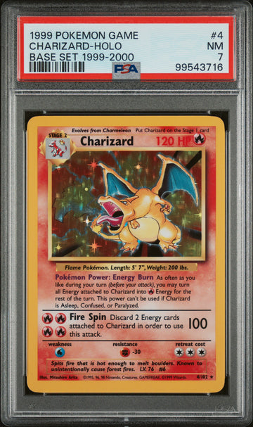 PSA 7 1999 Charizard - 4 - Base Set Unlimited